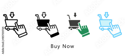 Buy Now Multi Style Icon. Mini Illustration Relate To Payment Service. Use For Modern Concept, Ui, Ux Web And App Development.