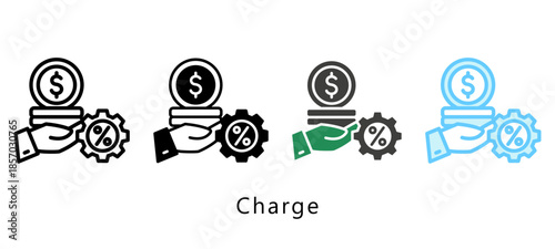 Charge Multi Style Icon. Mini Illustration Relate To Payment Service. Use For Modern Concept, Ui, Ux Web And App Development.