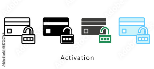 Activation Multi Style Icon. Mini Illustration Relate To Payment Service. Use For Modern Concept, Ui, Ux Web And App Development.