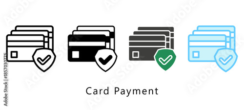Card Payment Multi Style Icon. Mini Illustration Relate To Payment Service. Use For Modern Concept, Ui, Ux Web And App Development.