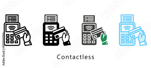 Contactless Multi Style Icon. Mini Illustration Relate To Payment Service. Use For Modern Concept, Ui, Ux Web And App Development.