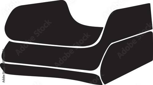 Abstract automotive interior trim panel silhouette vector graphic design element for vehicle customization