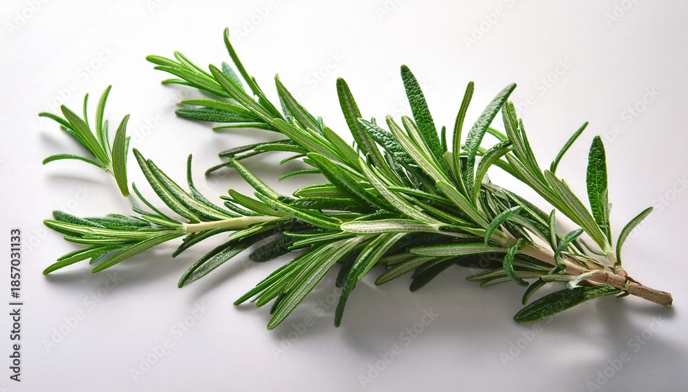 Fototapeta premium fresh rosemary sprig on a white background