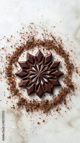 Christmas spices flat lay pattern with cinnamon, star anise and nuts