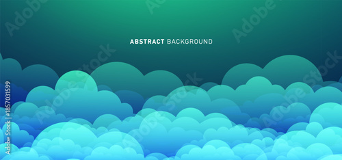 Digital technology banner green blue background concept, cyber technology circuit, abstract tech, innovation future data, internet network, Ai big data, futuristic wifi connection illustration concept