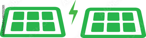 green solar power panels vector eps 10