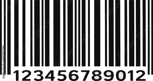 Vector barcode with numbers.  