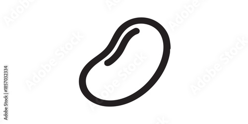 Beans thin line icon, spring season concept. Vector graphics. Grains of bean plant, vegetable sign on white background, style icon mobile or web design