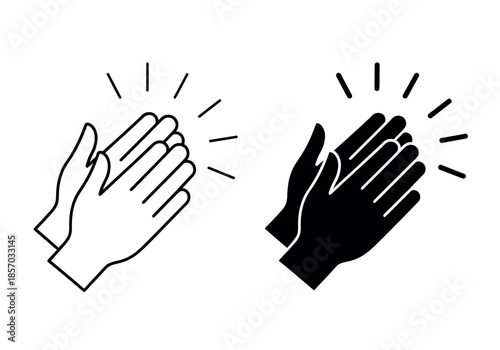 A simple depiction of clapping hands presented in both positive and negative space styles high quality