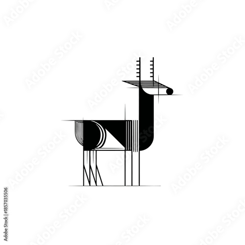 Geometric deer illustration modern graphic design with minimalist style