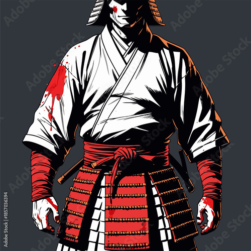 vector image of brave samurai armor