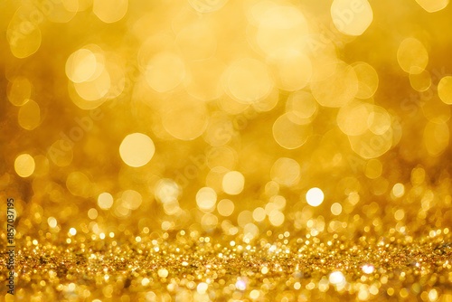 Golden sparkle background with shimmering lights for festive holiday celebration
