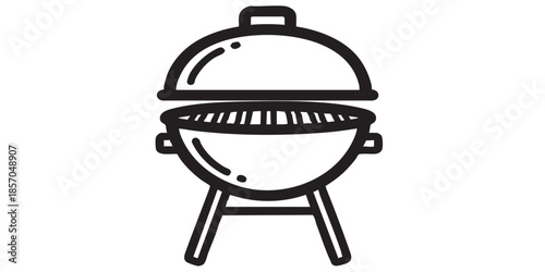 BBQ grill solid icon, cooking concept. Vector graphics. Grill sign on white background, style icon mobile or web design.

