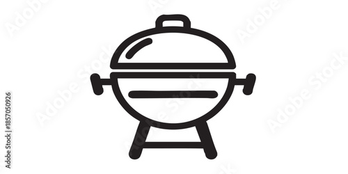 BBQ grill solid icon, cooking concept. Vector graphics. Grill sign on white background, style icon mobile or web design.

