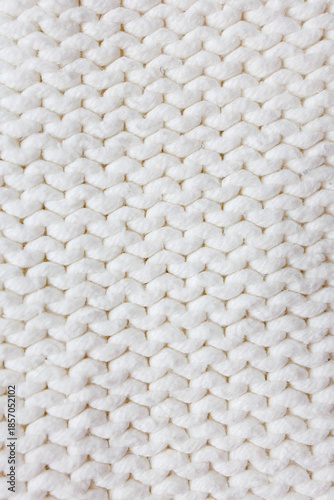 Bild auf Leinwand Close up of handmade knitted fabric texture with purl stitch pattern