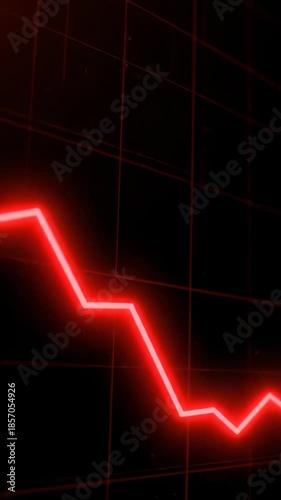 Stock market trends show fluctuations with a red line graph highlighting ups and downs during trading hours