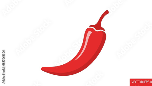Vibrant red chili pepper, a perfect spicy ingredient illustration for cooking, seasoning, and culinary dishes, adding a hot flavor to any food preparation concept, ideal for recipes