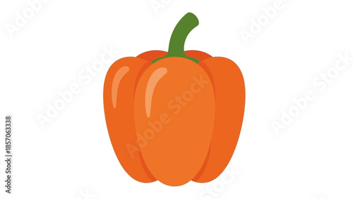 Vibrant orange bell pepper illustration offering a fresh and healthy visual for culinary projects, meal preparation, and kitchen-themed content, symbolizing delicious and nutritious ingredients
