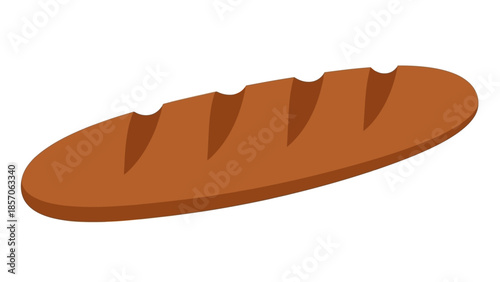 Deliciously simple brown bread loaf illustration, perfect for a fresh bakery graphic, culinary designs, or food-related projects, symbolizing wholesome ingredients and traditional baking