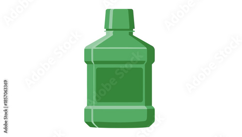 A vibrant green plastic bottle with a black cap, showcasing a clean, modern design suitable for liquids or cleaning solutions