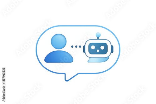 Chatbot communication concept on transparent background speech bubble