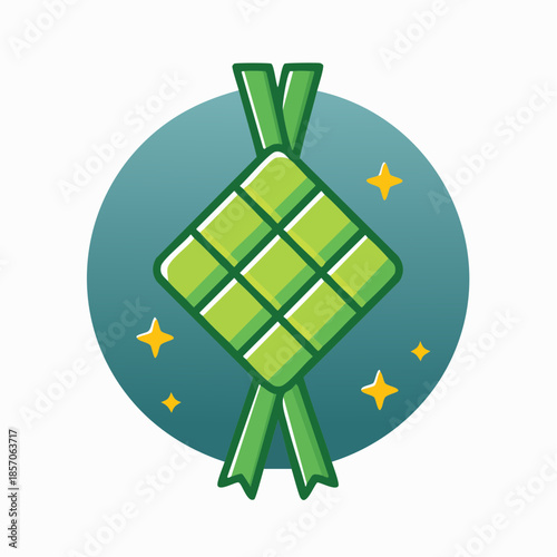 Traditional Southeast Asian Dumpling Cartoon Illustration.