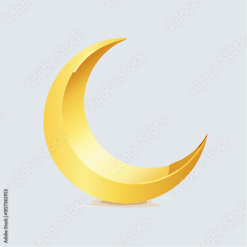 White Crescent Moon Figurine on Stand.