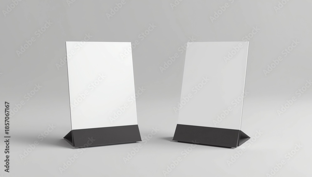 Naklejka premium Crezon or PVC A-frame sandwich boards for design mock up and presentation. white blank 3d render illustration