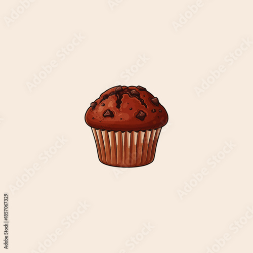 illustration of a chocolate muffin icon flat vector design.