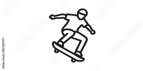 Guy on a skateboard solid icon, street sport concept. Vector graphics. Skater trick, sportsman sign on white background, style icon mobile or web design