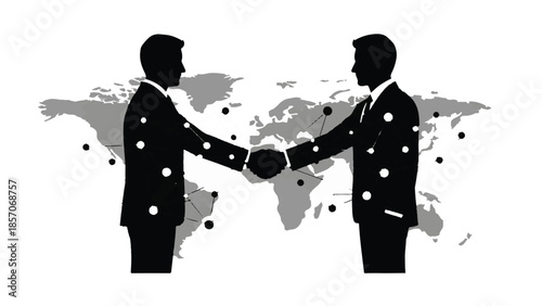 Global business partnership handshake