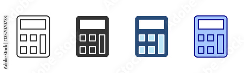 Calculator Icon Set. Designed In Multi Style