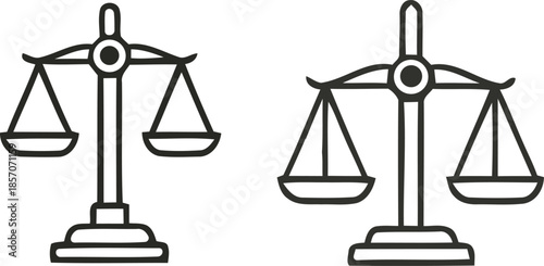 scales of justice symbol represents legal balance and equality for a lawyer or judge in a court of law