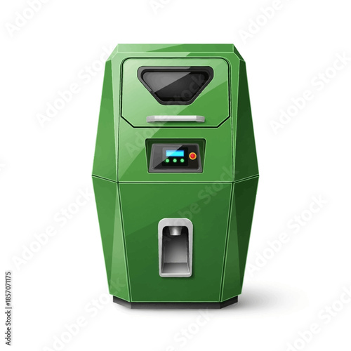 Green Vending Machine Front View.
