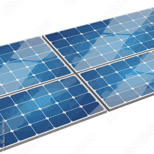 Solar Panels on White.