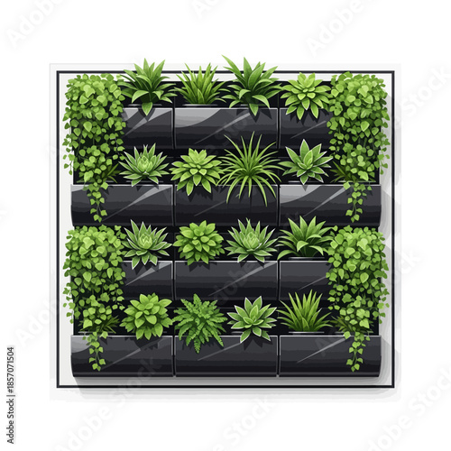 Vertical Garden with Plants.