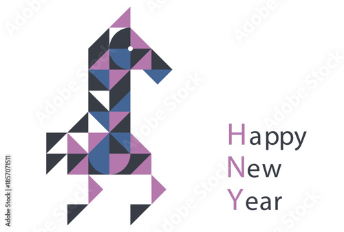 牛年の年賀状テンプレート＊シンプルC