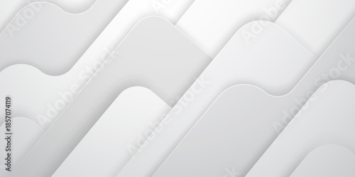 Smooth, white, wavy shapes with soft shadows and subtle gradient, creating a calming abstract background.