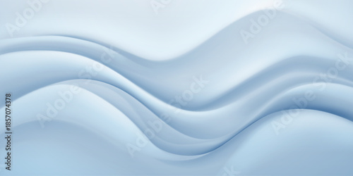 Smooth, flowing waves in a light blue, abstract background with subtle shading and gradient effects.