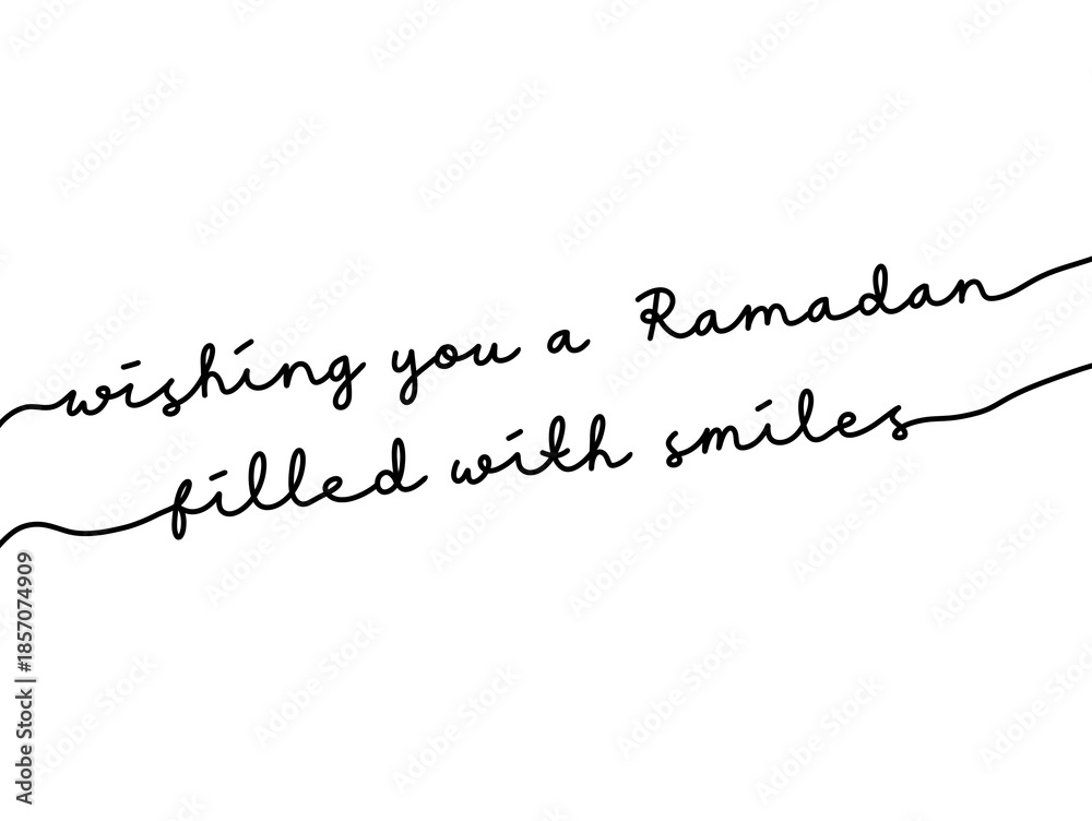 Fototapeta premium Handwritten Ramadan Greeting with Inspirational Message on White Background