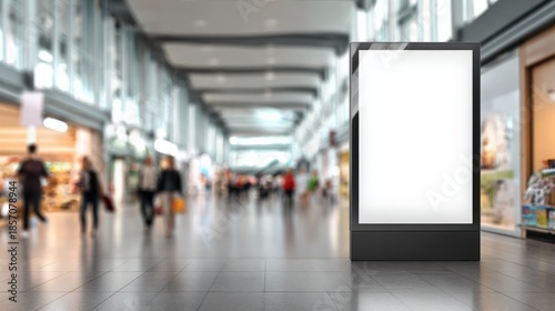 Wallpaper Mural Blank Billboard Mockup in Busy Shopping Mall Setting for Advertising, Marketing, or Promotional Content Torontodigital.ca