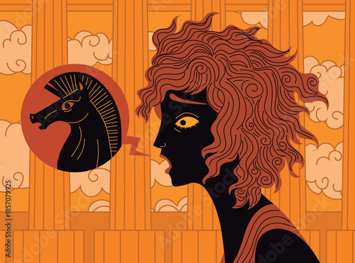 cassandra shouting the prophecy of the trojan horse