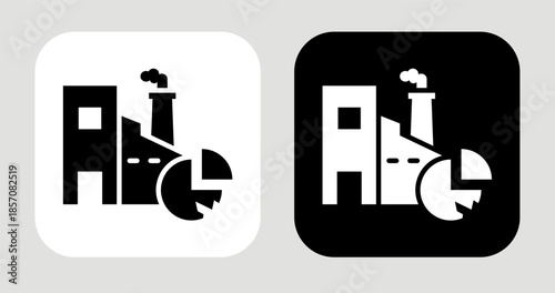 Industry Breakdown Icon In Black and White Glyph Style