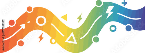 Colorful abstract wavy line representing a strategic business roadmap.