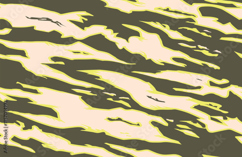Vector seamless camo tiger stripe army fatigue pattern design