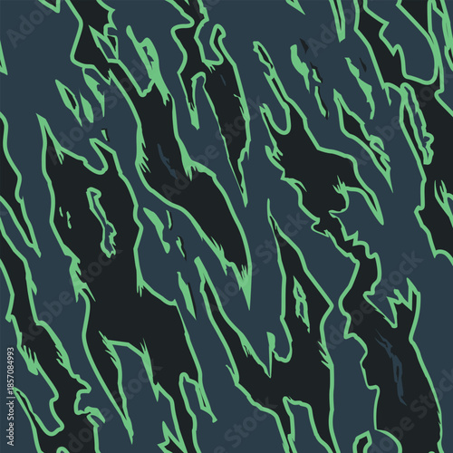 Vector seamless camo tiger stripe army fatigue pattern design