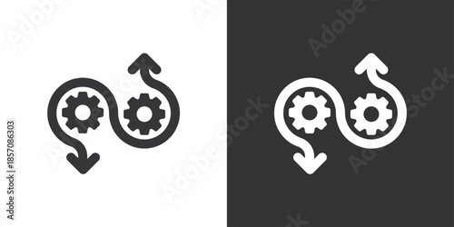 Automated Workflow icon. Solid glyph series icon