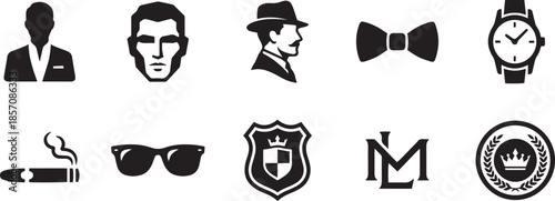 Collection of man symbol vector illustration on transparent background