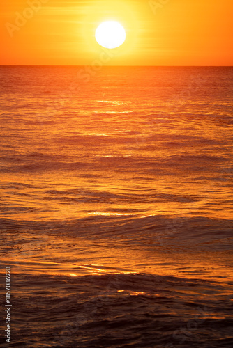 The beautiful sunrise in the Summer at Ubatuba