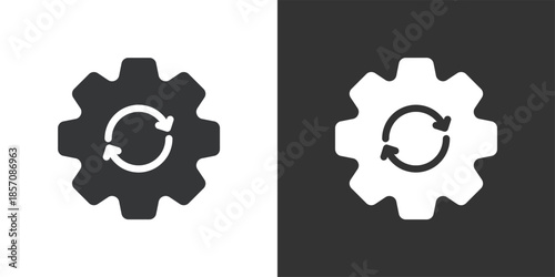 Automatic Update icon. Solid glyph series icon
